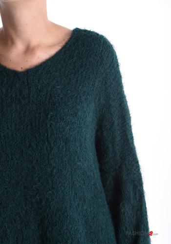 oversized long sleeve Wool Mix Sweater with v-neck - ph 4