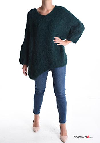 oversized long sleeve Wool Mix Sweater with v-neck - ph 5