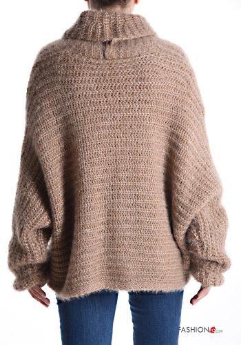 Cardigan maniche extra lunghe con colletto con bottoni scollo a V - ph 2
