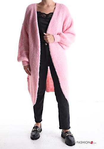 long sleeve long Wool Mix Cardigan - ph 1