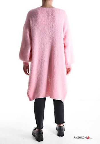 long sleeve long Wool Mix Cardigan - ph 2