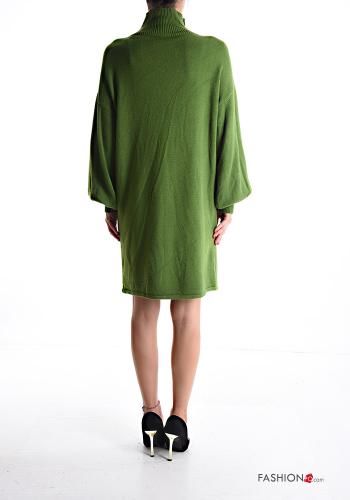 puff sleeve knee-length long sleeve Dress Rollneck - ph 2