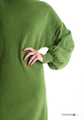 puff sleeve knee-length long sleeve Dress Rollneck - ph 4