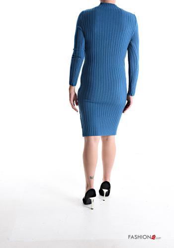Ribbed knee-length long sleeve Dress Rollneck - ph 2
