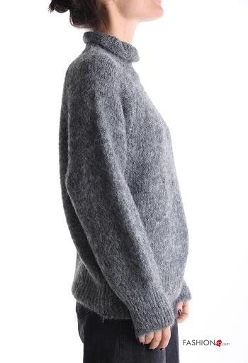 lange ärmel Strickpullover aus Wollmischung Rollkragen- - ph 3