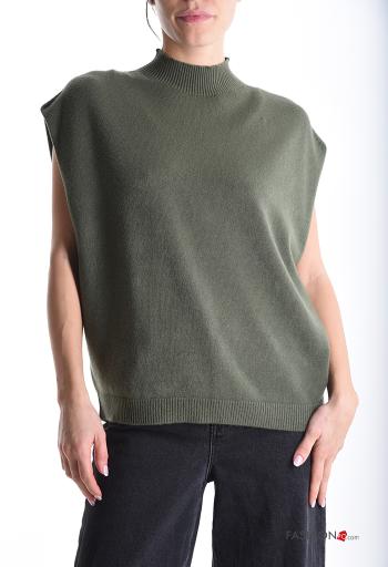 Maglione maniche corte a collo alto