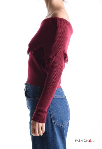 Maglione maniche lunghe corto scollo alla bardot - ph 3