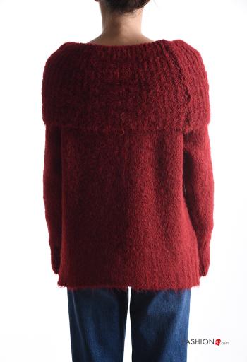 Maglione in Misto Lana maniche lunghe scollo alla bardot - ph 2