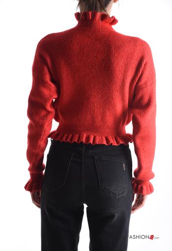 Maglione in Misto Lana corto a collo alto con elastico - ph 2