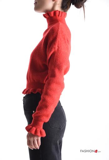 Maglione in Misto Lana corto a collo alto con elastico - ph 3