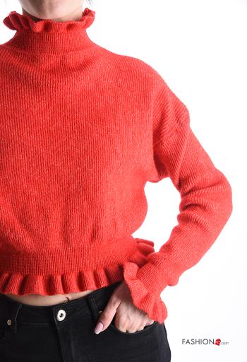Maglione in Misto Lana corto a collo alto con elastico - ph 4