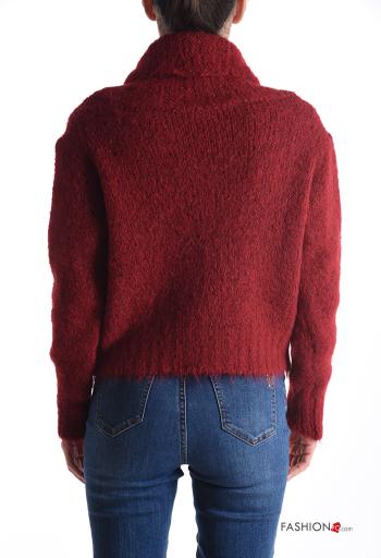 Maglione in Misto Lana maniche lunghe Fantasia scritta a collo alto - ph 2