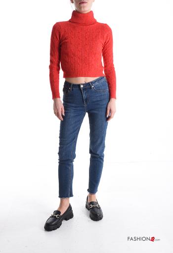 Maglione in Misto Lana maniche lunghe corto a collo alto - ph 5