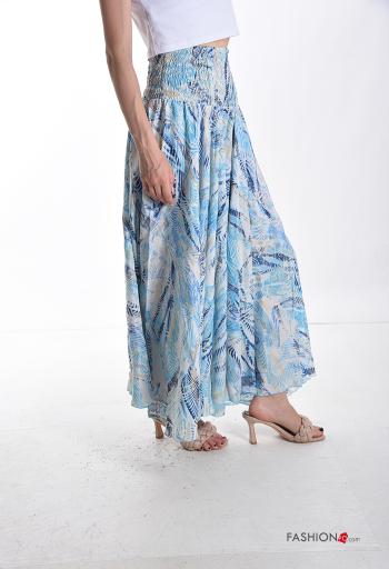 Jupe-Pantalon en Soie wide leg Imprimé mixte avec poches avec élastique - ph 3