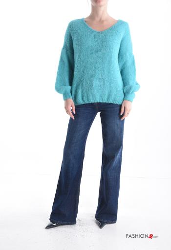 Maglione in Misto Lana maniche lunghe scollo a V - ph 5