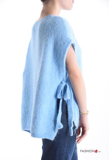 Maglione in Misto Lana maniche corte girocollo con spacco con fiocco con nodo - ph 3