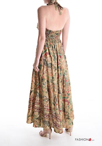 Abito in Seta senza maniche lungo Fantasia jacquard scollo a V - ph 2