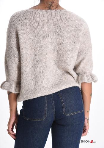 Maglione in Misto Lana girocollo maniche a tre quarti - ph 2