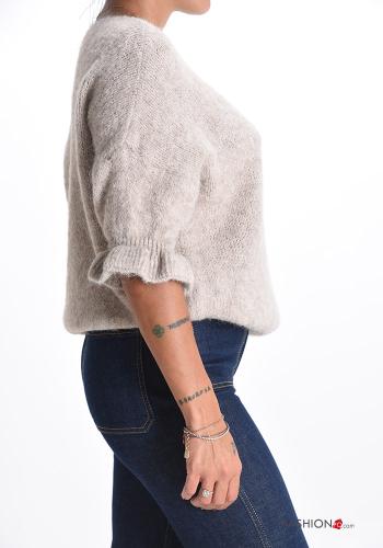 Maglione in Misto Lana girocollo maniche a tre quarti - ph 3