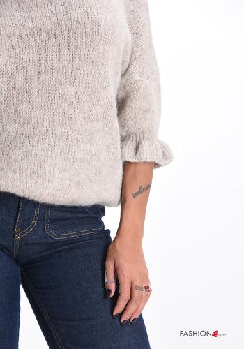 Maglione in Misto Lana girocollo maniche a tre quarti - ph 4
