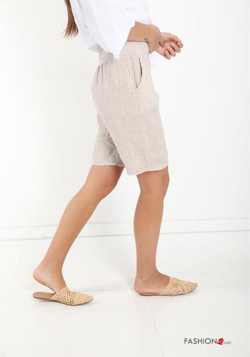 Linen Bermuda with pockets - ph 3