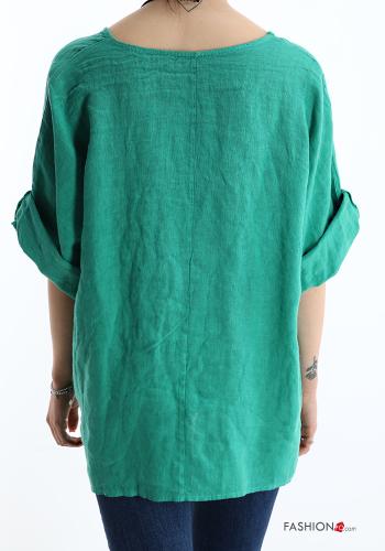 Bluse aus Leinen mit Halskette - ph 2