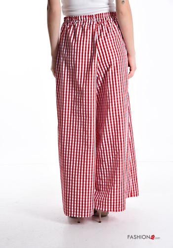 Calças wide leg Padrão Vichy com bolsos com elástico - ph 2