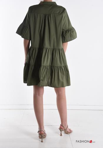 Vestido em Algodão com folhos gola V - ph 2