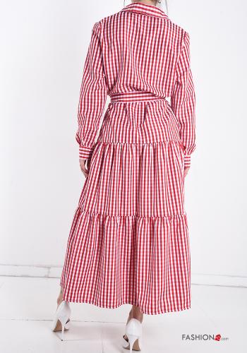 Vestido camisero Estampado Vichy con volantes con moño - ph 2