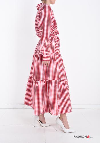 Vestido camisero Estampado Vichy con volantes con moño - ph 3