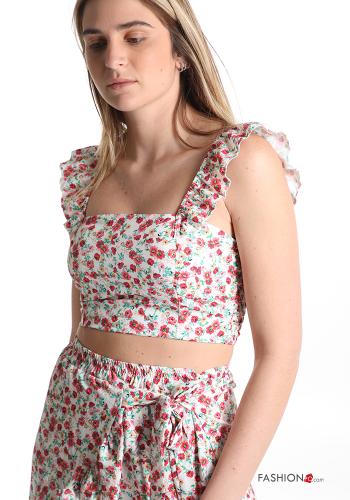Coordinato  con balze con fiocco Fantasia floreale - ph 4
