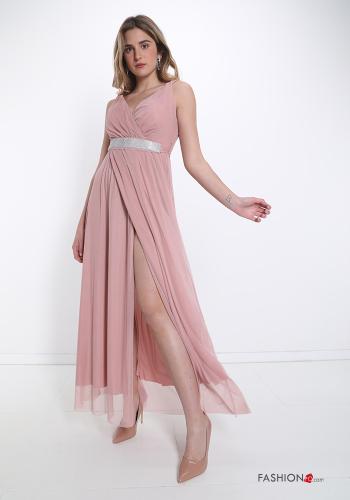Scamiciato  tulle con cinturino con strass scollo a V - ph 1