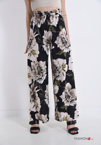 Pantalone  con nastro Fantasia floreale - ph 1