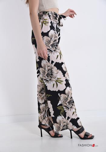 Pantalone  con nastro Fantasia floreale - ph 3