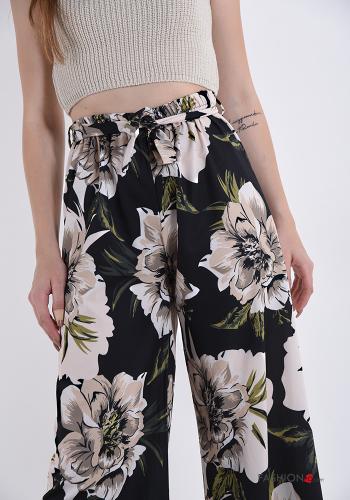 Pantalone  con nastro Fantasia floreale - ph 4