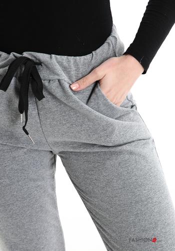 Calças de treino em Algodão com bolsos com laço - ph 4