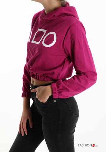 Sweatshirt em Algodão Padrão Estampado com capuz - ph 3