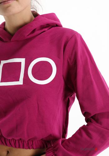 Sweatshirt em Algodão Padrão Estampado com capuz - ph 4