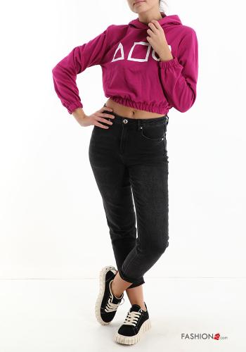 Sweatshirt em Algodão Padrão Estampado com capuz - ph 5
