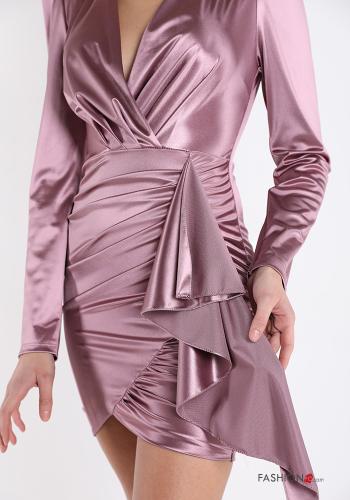 V-Ausschnitt Satin Kleid - ph 4