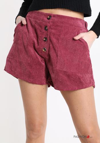 Shorts en Velours avec des boutons avec poches - ph 1