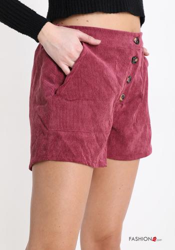 Shorts en Velours avec des boutons avec poches - ph 3