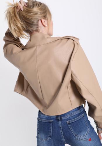 Jacke  Kunstleder mit Knöpfen mit Riemen - ph 2