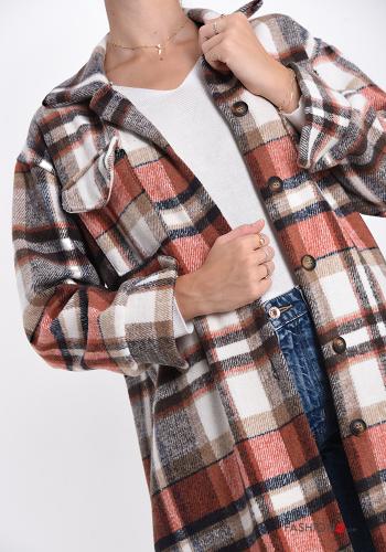 Cappotto Fantasia tartan con bottoni con tasche - ph 4