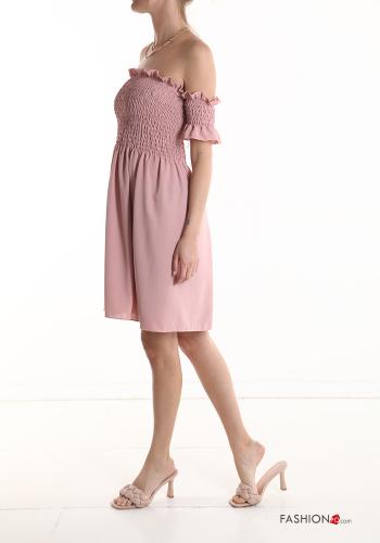 Vestido manga curta pelo joelho com elástico - ph 3