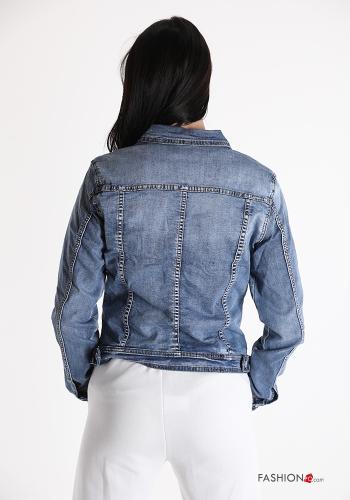 Giacca in Cotone  con tasche con bottoni denim - ph 2