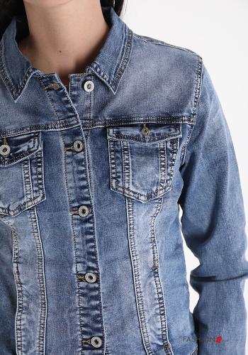 Giacca in Cotone  con tasche con bottoni denim - ph 4
