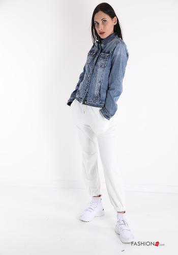 Giacca in Cotone  con tasche con bottoni denim - ph 5