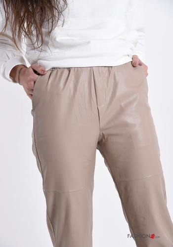 faux leather Trousers with pockets - ph 4