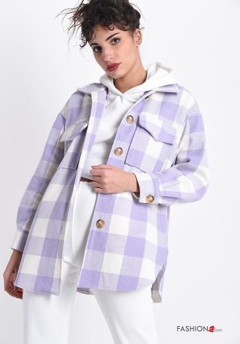 Chaqueta de Algodón  con botones con bolsillos Estampado Vichy - ph 1